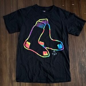 MLB Black Tee with Colorful Sox Design